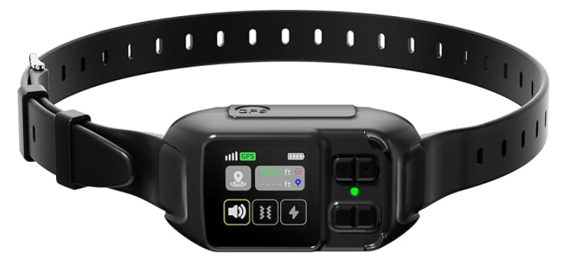Black collar with a electric correction