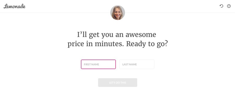 Lemonade signup with AI agent